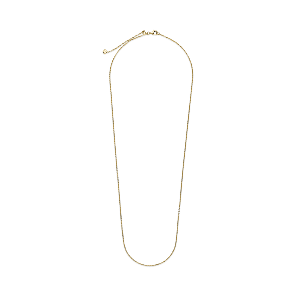 Pandora – Collar Cadena de Cable Clásico Sencillo Recubrimiento en Oro de 14K sin Gema en Dorado | 60 Cm