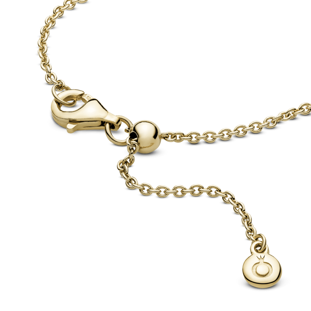 Pandora – Collar Cadena de Cable Clásico Sencillo Recubrimiento en Oro de 14K sin Gema en Dorado | 60 Cm
