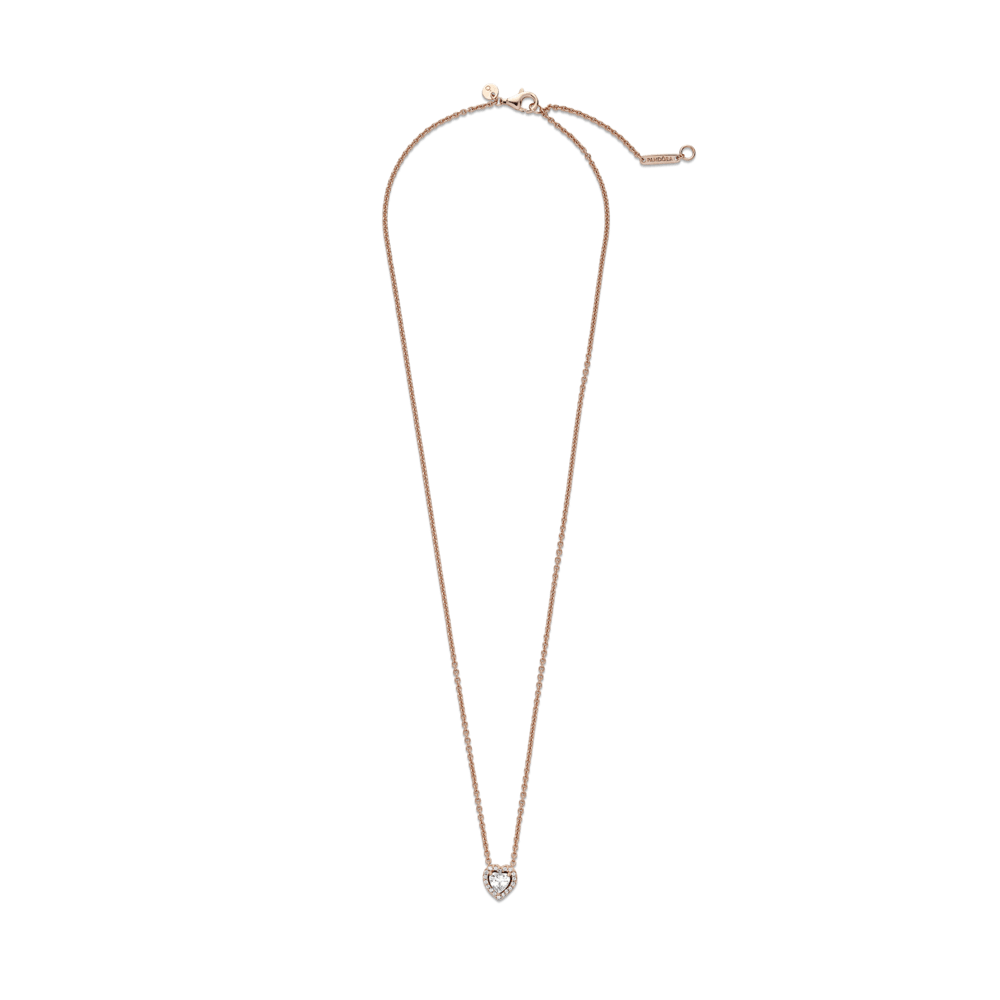 Pandora – Collar Collier Corazón Reluciente Zirconia Cúbica en Rosa | 45 Cm | Pandora Timeless