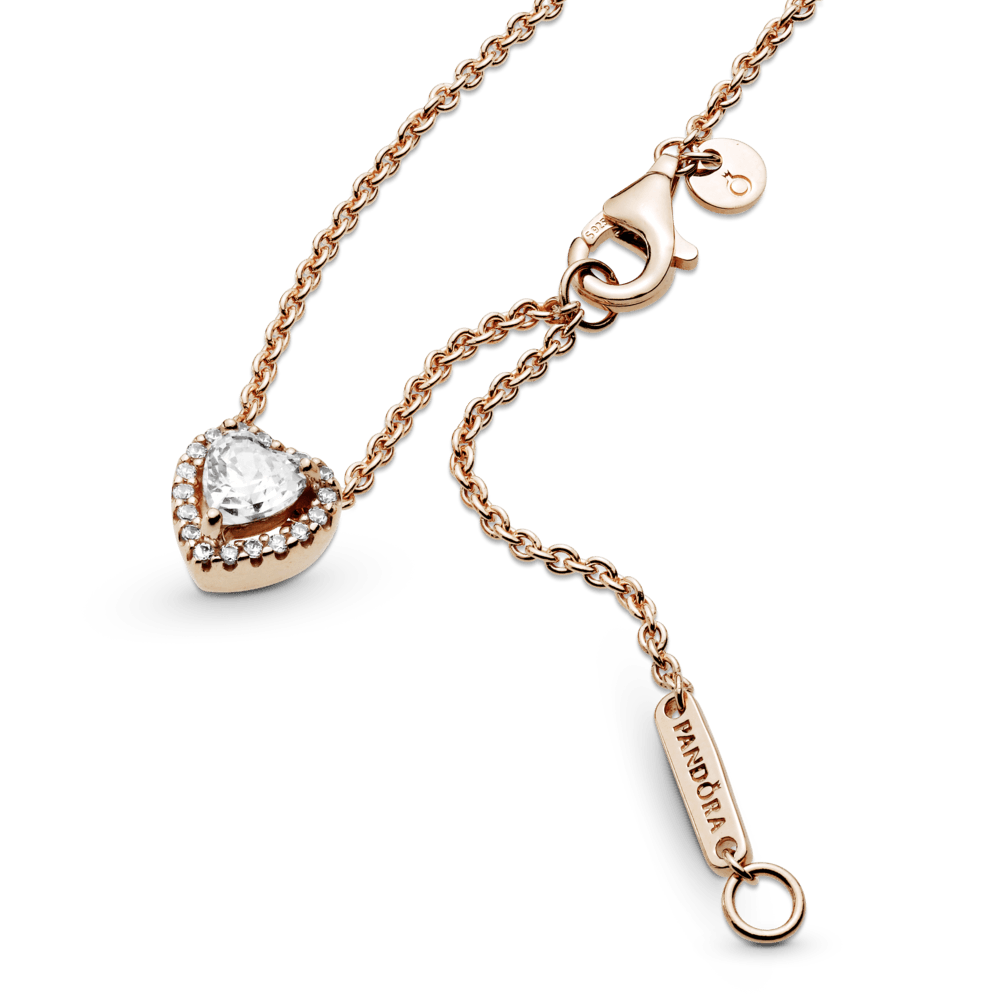 Pandora – Collar Collier Corazón Reluciente Zirconia Cúbica en Rosa | 45 Cm | Pandora Timeless