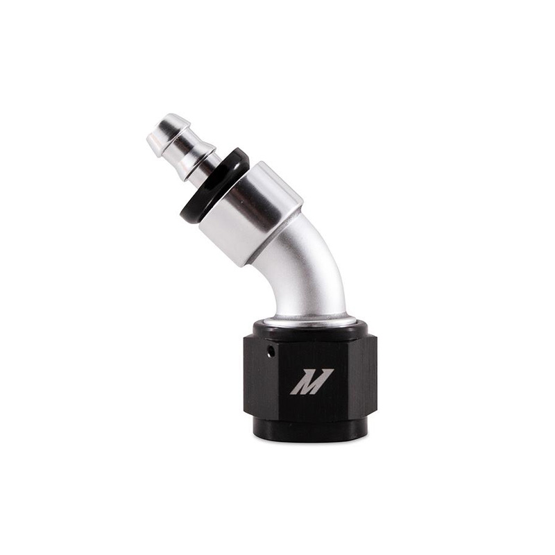 Mishimoto Push-On Swivel End Hose Fitting, 45 Degrees