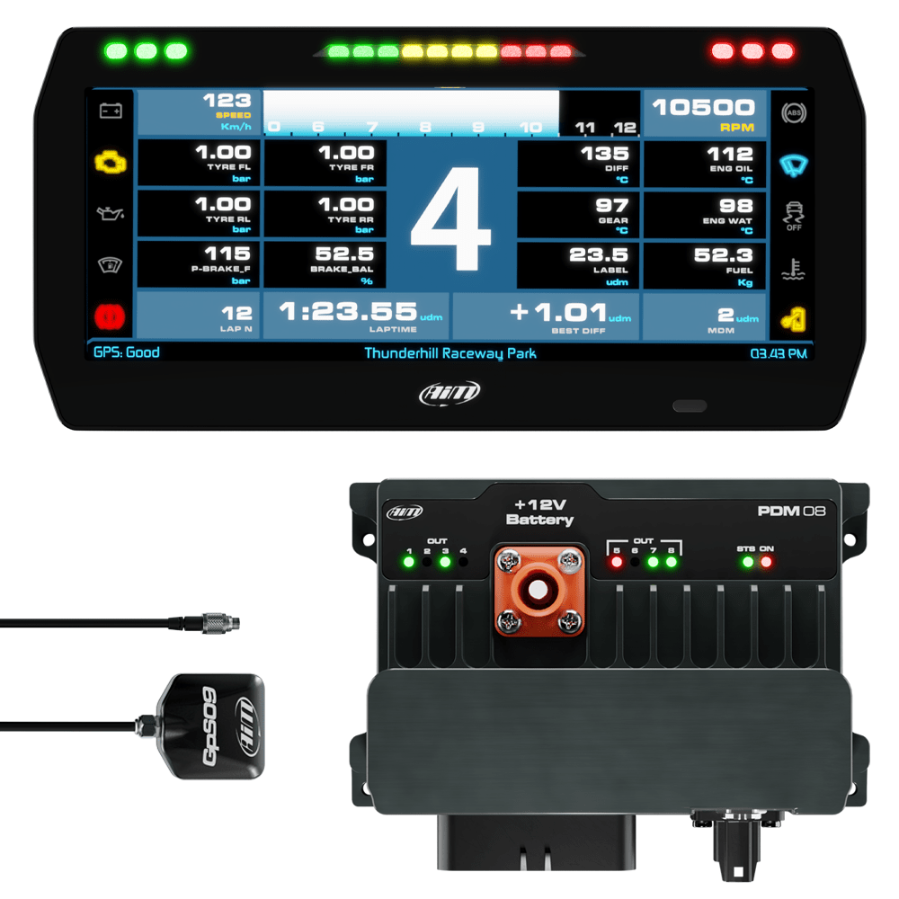 AIM PDM 8 with 10″ screen 0.50m GPS – Race Icons