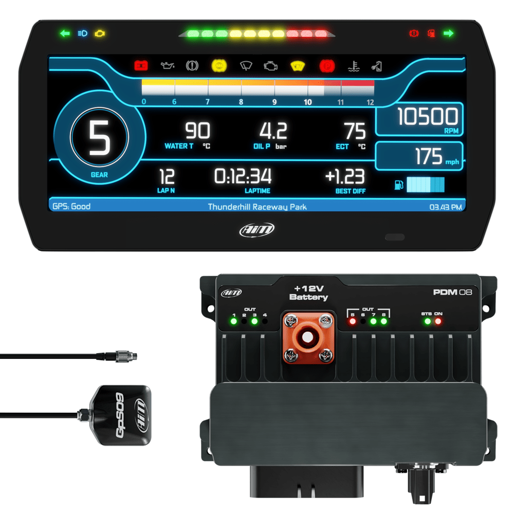 AIM PDM 8 with 10″ screen 2m GPS – Race Icons