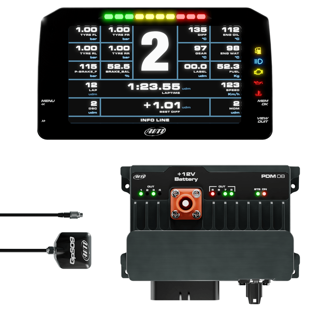AIM PDM 8 with 6″ screen 1.3m GPS – Road Icons