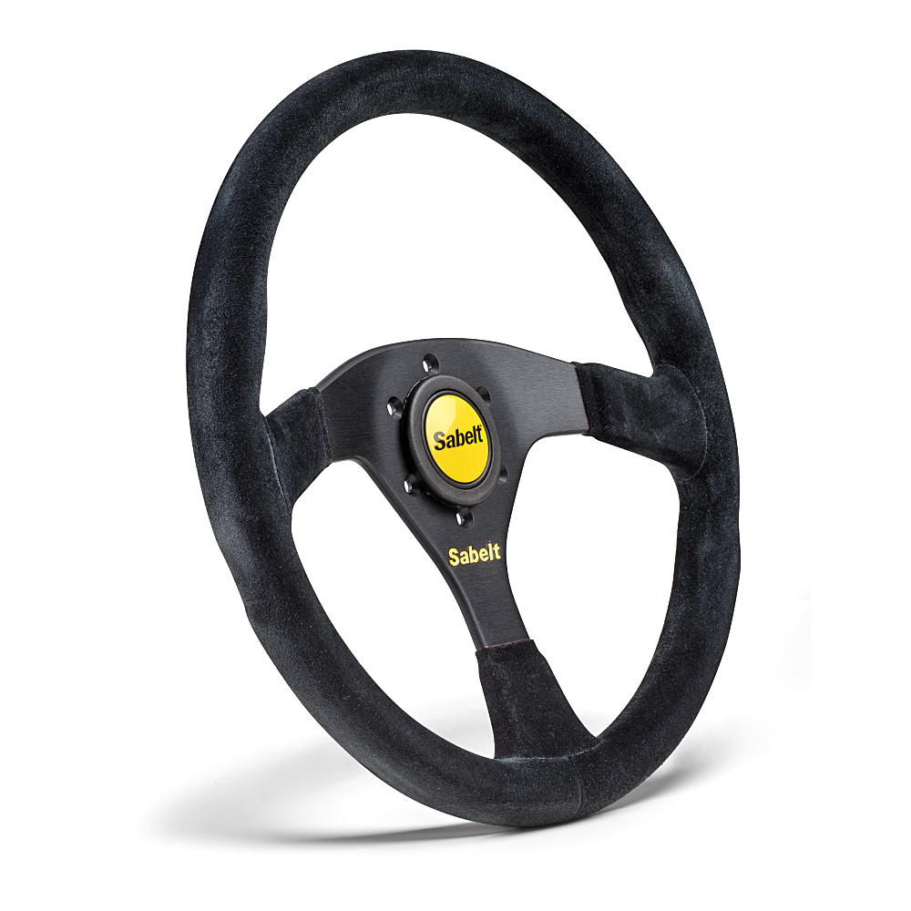 Sabelt 350mm Black Suede Flat Steering Wheel