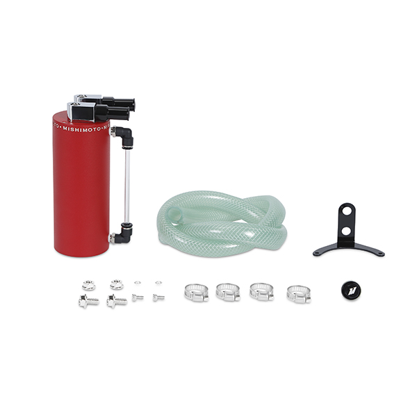 Mishimoto Aluminum Oil Catch Can – Small Wrinkle Red