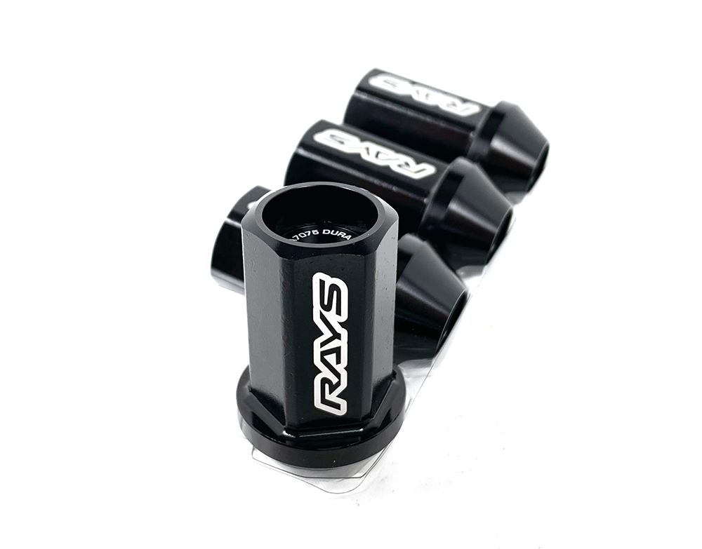 RAYS DURA NUT (4PC) STRAIGHT L42 M12x1.25 BLACK