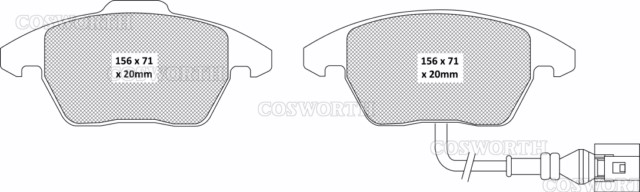 Cosworth StreetMaster Front Brake Pads VAG Golf, Scirocco, Passat, Octavia