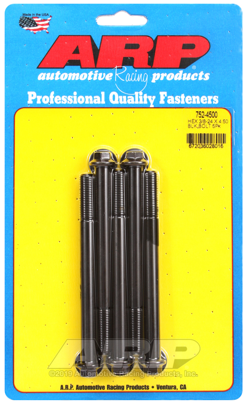 ARP 3/8-24 x 4.500 hex black oxide bolts