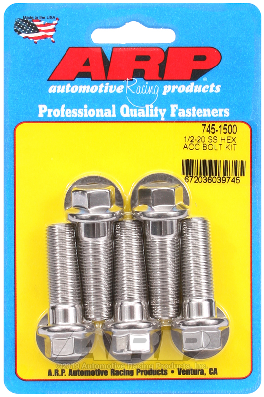 ARP 1/2-20 x 1.500 hex SS bolts