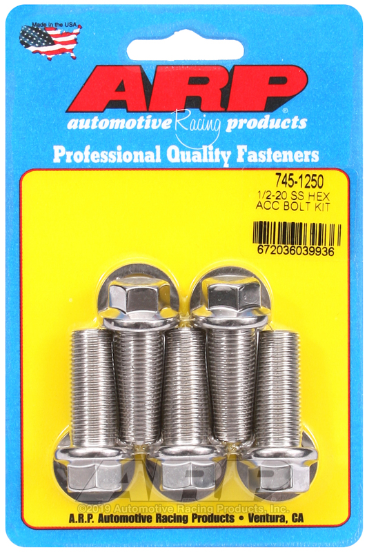 ARP 1/2-20 x 1.250 hex SS bolts