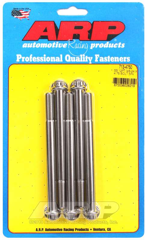 ARP 3/8-24 x 4.750 12pt SS bolts