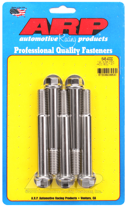 ARP 1/2-13 x 4.000 hex SS bolts