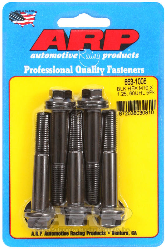 ARP M10 x 1.25 x 60 hex black oxide bolts