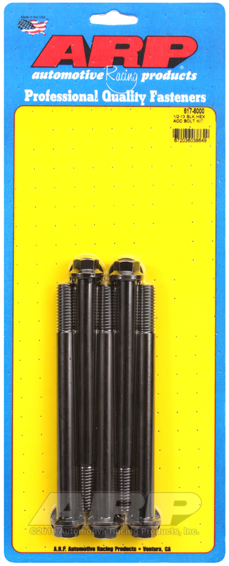 ARP 1/2-13 x 6.000 hex black oxide bolts