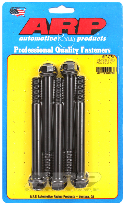 ARP 1/2-13 x 4.750 hex black oxide bolts