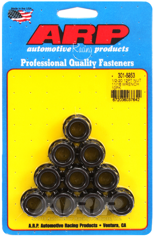 ARP 1/2-20 11/16 socket 12pt nut kit – 10pk