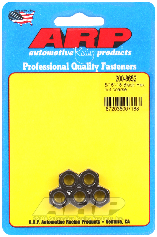 ARP 5/16-18 black coarse hex nut kit