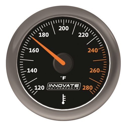 Innovate Analog MTX-A Fluid Temp(oil,water,etc)Gauge Kit,Bla