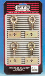 Grayston Competition Seat Belt Kit – 4 Eye Bolts  and  Plates