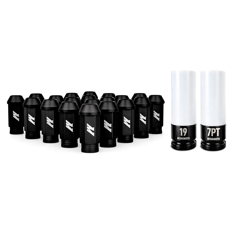 Mishimoto Aluminum Locking Lug Nuts M12x1.5, 20pc Set, Black