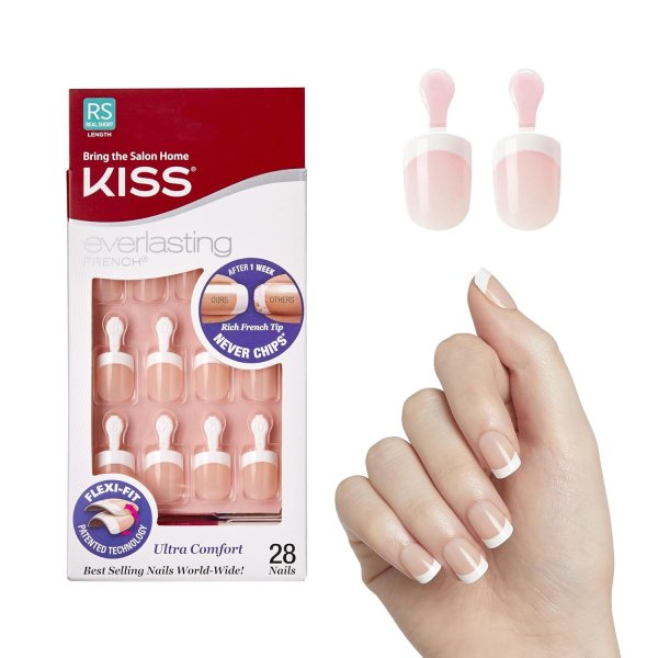 Kiss Everlasting French Nail Manicure, Chip-Free with Flexi-Fit Technology, Real Short, “Endless”, Nail Kit with Pink Nail Glue (Net Wt. 2 g / 0.07oz.), Mini File, Manicure Stick, and 28 Fake Nails Kiss Everlasting French Nail Manicure, Chip-Free with Flexi-Fit Technology, Real Short, “Endless”, Nail Kit with Pink Nail Glue (Net Wt. 2 g / 0.07oz.), Mini File, Manicure Stick, and 28 Fake Nails