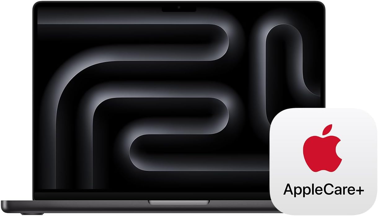 Apple 2023 MacBook Pro Laptop M3 Pro chip with 11‑core CPU, 14‑core GPU: 14.2-inch Liquid Retina XDR Display, 18GB Unified Memory, 512GB SSD Storage; Space Black with AppleCare+ (3 Years) Apple 2023 MacBook Pro Laptop M3 Pro chip with 11‑core CPU, 14‑core GPU: 14.2-inch Liquid Retina XDR Display, 18GB Unified Memory, 512GB SSD Storage; Space Black with AppleCare+ (3 Years)