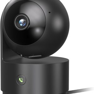 Indoor Security Camera, 2K Pet Camera Indoor with Phone App, 360°Pan/Tilt Home Cameras Indoor, 2.4GHz Wifi Camera, One-Touch Call, 2-Way Talk, Motion Tracking Alarm, Local/Cloud Storage, Black