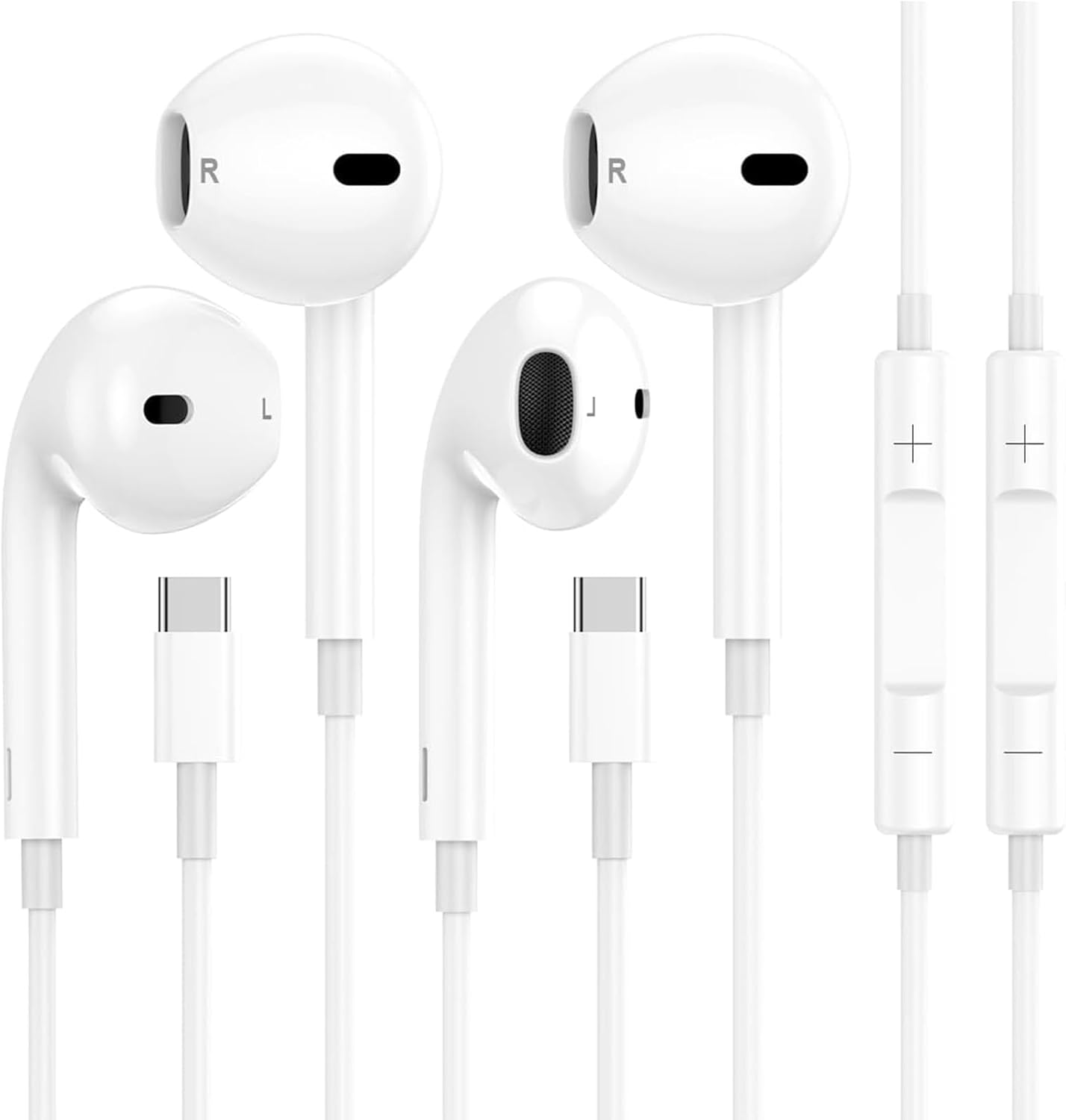 2 Pack-USB C Headphones for iPhone 15 Pro Earbuds Type C Wired Earphones with Mic & Remote Control Noise Cancelling for iPhone 15 Pro/PM, iPad Pro, Galaxy S23/S22/S21/Ultra Note 10/20, Pixel 7/6/6 2 Pack-USB C Headphones for iPhone 15 Pro Earbuds Type C Wired Earphones with Mic & Remote Control Noise Cancelling for iPhone 15 Pro/PM, iPad Pro, Galaxy S23/S22/S21/Ultra Note 10/20, Pixel 7/6/6