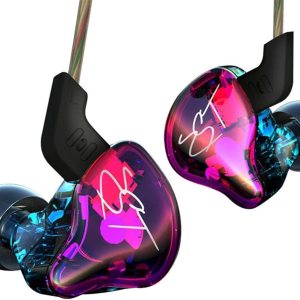 YINYOO Easy KZ ZST Colorful Hybrid Banlance Armature with Dynamic in-Ear Earphone 1BA+1DD HiFi Headset KZ in Ear Monitors Headphones Wired Earbuds IEM Earphones Gaming Earbuds (Colorful ZST Nomic)