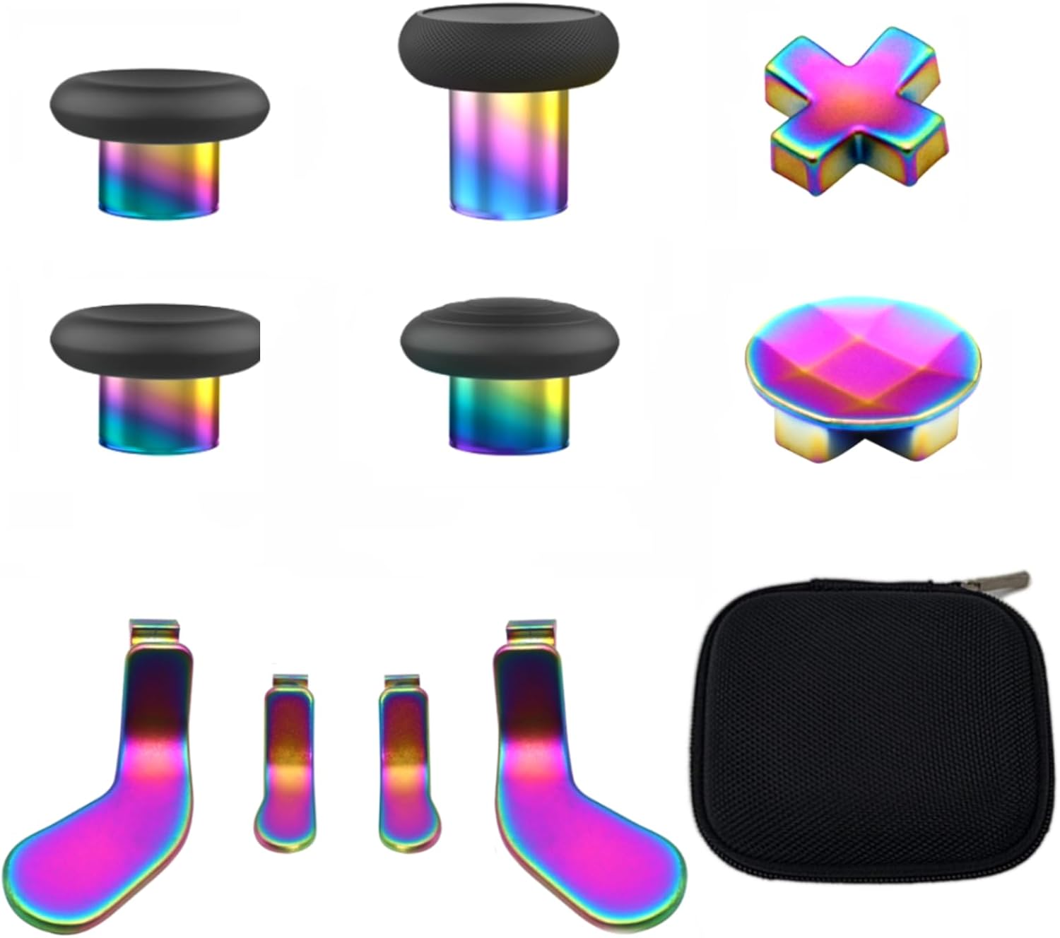 Replacement Thumbsticks, D-pad, Paddles Trigger Buttons for Xbox One Elite Controller Series 2 & Elite Series 2 Core Controller (E-10IN1-Rainbow) Replacement Thumbsticks, D-pad, Paddles Trigger Buttons for Xbox One Elite Controller Series 2 & Elite Series 2 Core Controller (E-10IN1-Rainbow)
