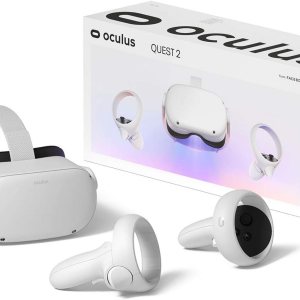 Oculus Quest 2 Advanced All-in-One Virtual Reality Gmaing VR Headset 128GB Set, White