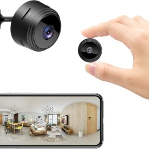 WiFi Spy Camera 1080P Hidden Camera Wireless Indoor Security Camera Compact Pet Camera with Motion Detection App Control Small Micro Long-Lasting Battery Nanny Video Cam for Home Office Surveillance
