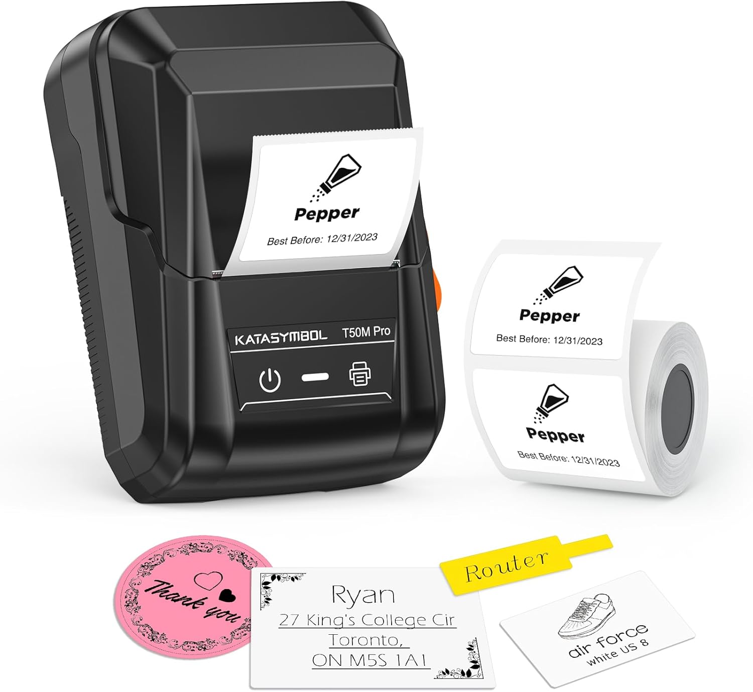 SUPVAN T50M Pro Bluetooth Label Maker Machine with Tape, Wide Waterproof Label, Versatile App with 40 Fonts and 450+ Icons, Inkless Labeler for Home, Kitchen, School, Office Organization, Black SUPVAN T50M Pro Bluetooth Label Maker Machine with Tape, Wide Waterproof Label, Versatile App with 40 Fonts and 450+ Icons, Inkless Labeler for Home, Kitchen, School, Office Organization, Black