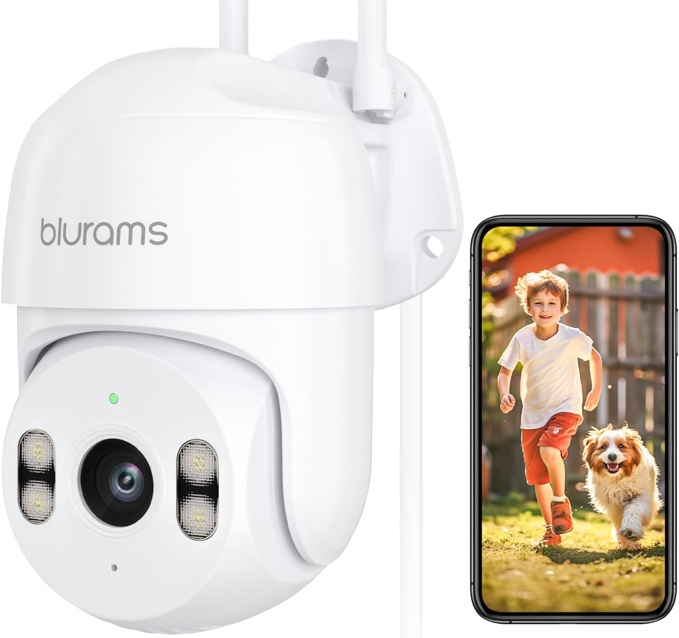 blurams 2K Security Camera Outdoor, 360° PTZ Cameras for Home Security Outside with Motion Detection Tracking, Color Night Vision, Two-Way Audio, IP66 Weatherproof, 2.4GHz Wi-Fi, Works with Alexa blurams 2K Security Camera Outdoor, 360° PTZ Cameras for Home Security Outside with Motion Detection Tracking, Color Night Vision, Two-Way Audio, IP66 Weatherproof, 2.4GHz Wi-Fi, Works with Alexa