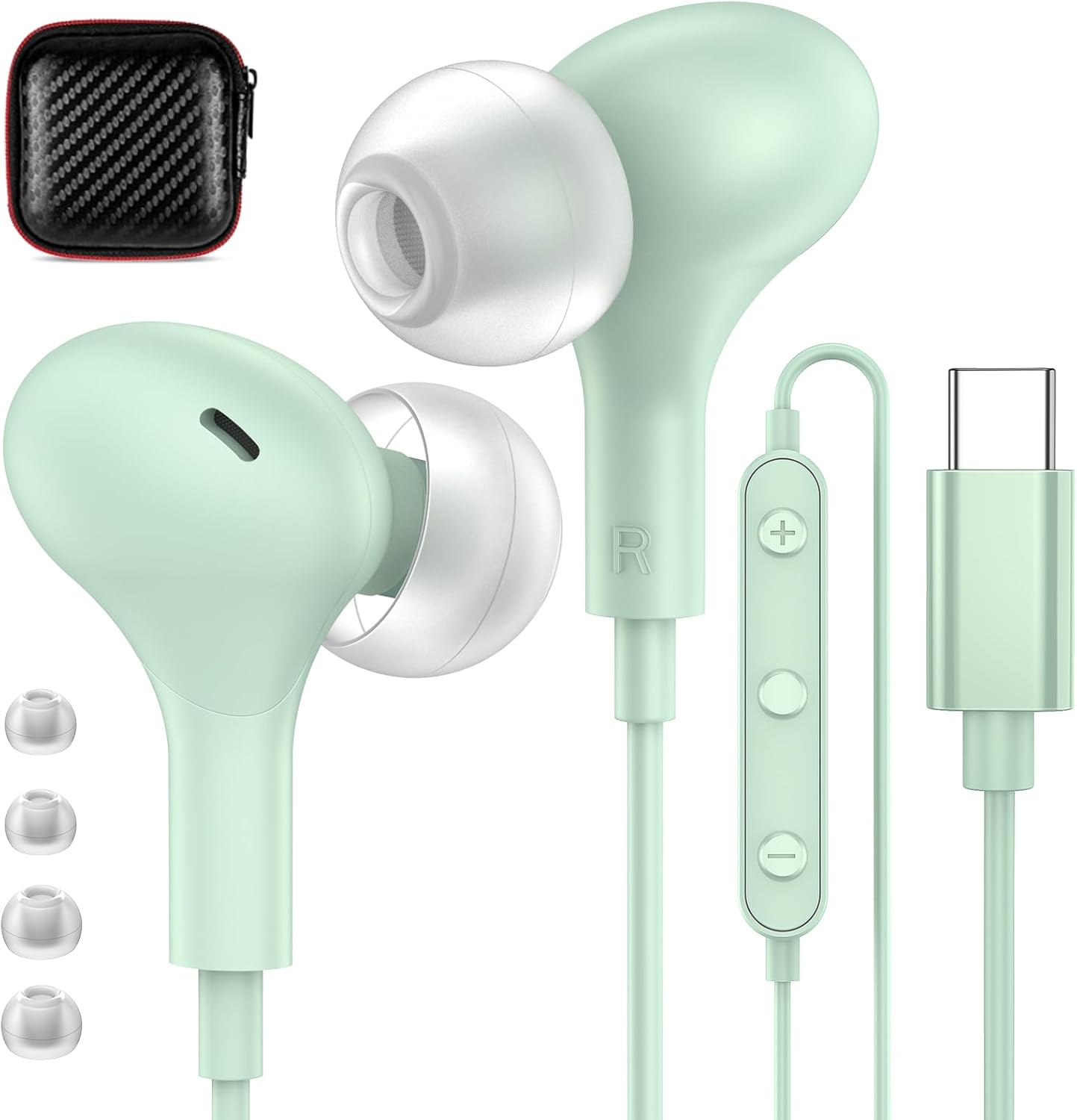 USB C Headphones Magnetic Wired Earbuds Noise Canceling in-Ear USB Type C Earphones with Microphone Volume Control Stereo for iPhone 15/15 Plus,Samsung Galaxy S24 Ultra S23 S22 S21FE A35,iPad,Pixel 7a USB C Headphones Magnetic Wired Earbuds Noise Canceling in-Ear USB Type C Earphones with Microphone Volume Control Stereo for iPhone 15/15 Plus,Samsung Galaxy S24 Ultra S23 S22 S21FE A35,iPad,Pixel 7a