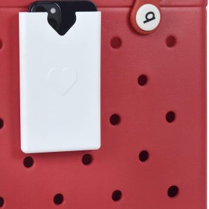 Soft Rubber Phone Holder Decoration for Beach Tote Bag Rubber Bracket Mobile Phone Holder Ornament Accessories Compatible with Bogg Bags (White)