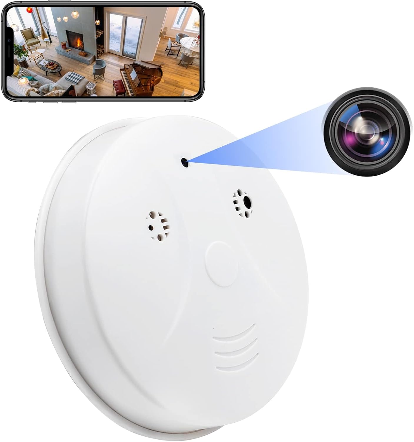 Smoke Detector Hidden Camera WiFi Camera with Video 1080P HD Wireless Small Camera with Night Vision and Motion Detection Indoor Camera for Home Security Smoke Detector Hidden Camera WiFi Camera with Video 1080P HD Wireless Small Camera with Night Vision and Motion Detection Indoor Camera for Home Security