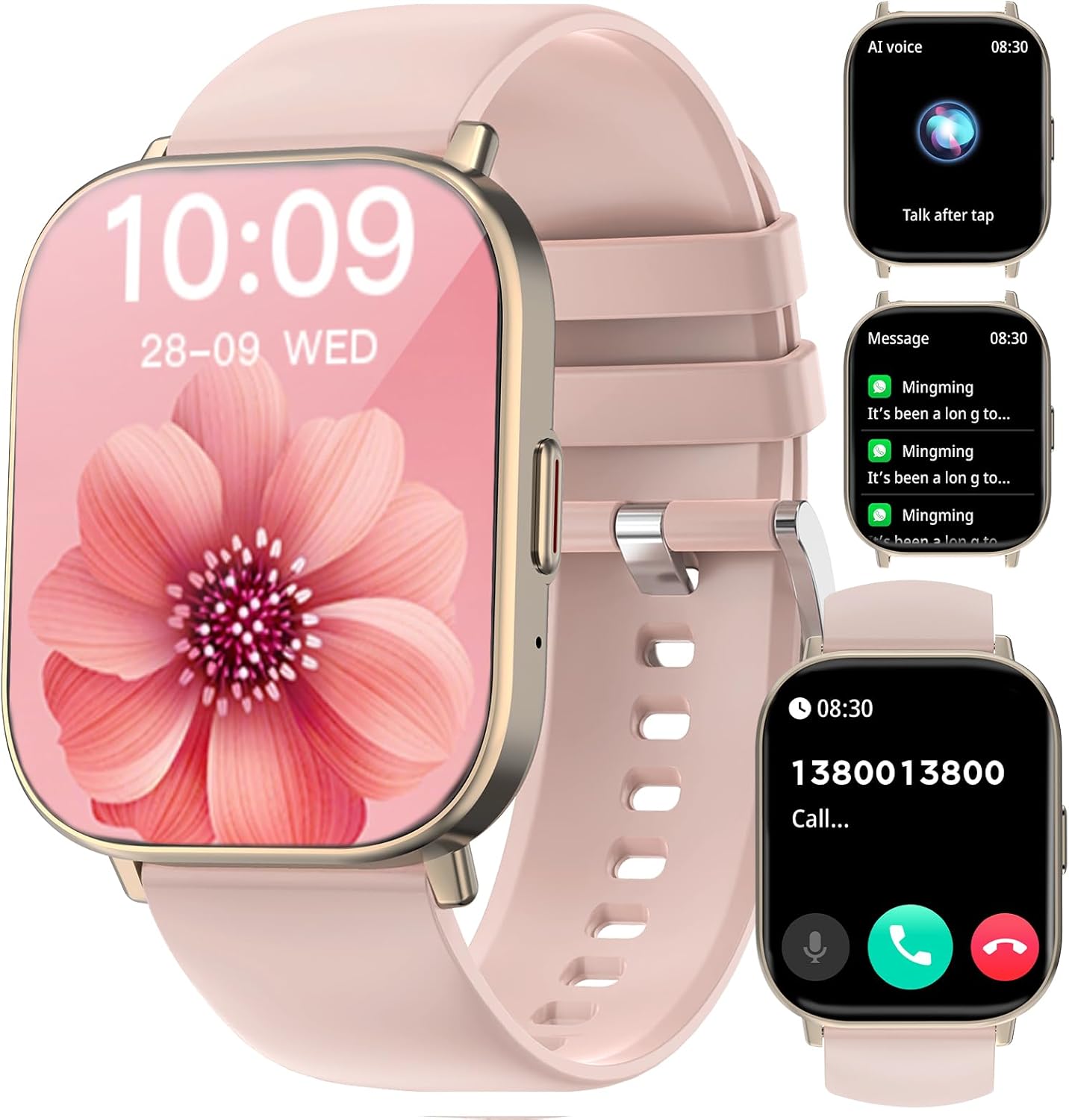 Smart Watch, 2.01” HD Smart Watches for Women, Fitness Tracker Watch with Blood Pressure/Heart Rate/Sleep Monitor, Bluetooth 5.2 Smartwatch for Android/iOS Phones, IP68 Waterproof Sport Watch (Pink) Smart Watch, 2.01” HD Smart Watches for Women, Fitness Tracker Watch with Blood Pressure/Heart Rate/Sleep Monitor, Bluetooth 5.2 Smartwatch for Android/iOS Phones, IP68 Waterproof Sport Watch (Pink)