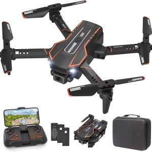 Mini Drone with Camera for Kids, Remote Control Helicopter Toys Gifts for Boys Girls, FPV RC Quadcopter with 1080P Live Video Camera, Gravity Control, 3 Batteries, Carrying Bag