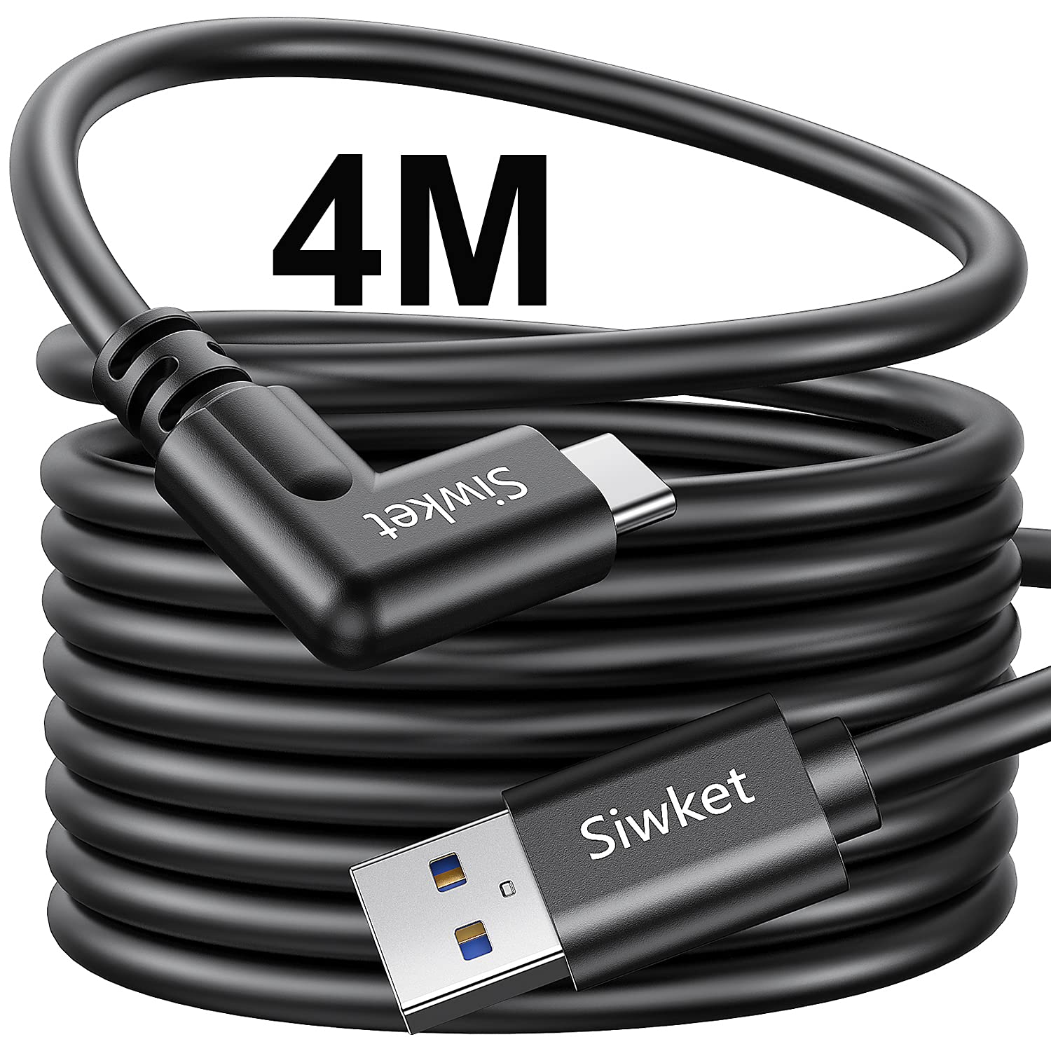 USB C Link Cable 13ft/4m, USB3.0 A to USB Type C Cable 90 Degree 5Gbps Data Transfer USB C Charging Cable for Quest 1/2, Virtual Reality Headset Galaxy S21 S20 Note20 USB C Link Cable 13ft/4m, USB3.0 A to USB Type C Cable 90 Degree 5Gbps Data Transfer USB C Charging Cable for Quest 1/2, Virtual Reality Headset Galaxy S21 S20 Note20