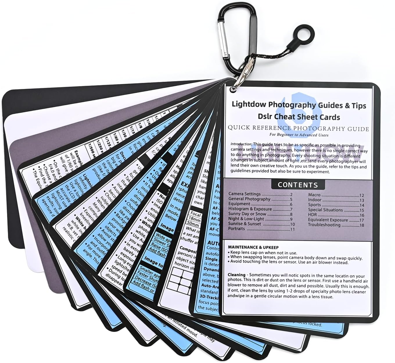 Photography Quick Reference Guides and White Balance Gray Card Bundle for Nikon, Canon, and Sony Cameras – Master Your Camera Settings with Tips for Beginners and Pros Photography Quick Reference Guides and White Balance Gray Card Bundle for Nikon, Canon, and Sony Cameras – Master Your Camera Settings with Tips for Beginners and Pros