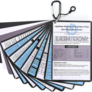 Photography Quick Reference Guides and White Balance Gray Card Bundle for Nikon, Canon, and Sony Cameras – Master Your Camera Settings with Tips for Beginners and Pros
