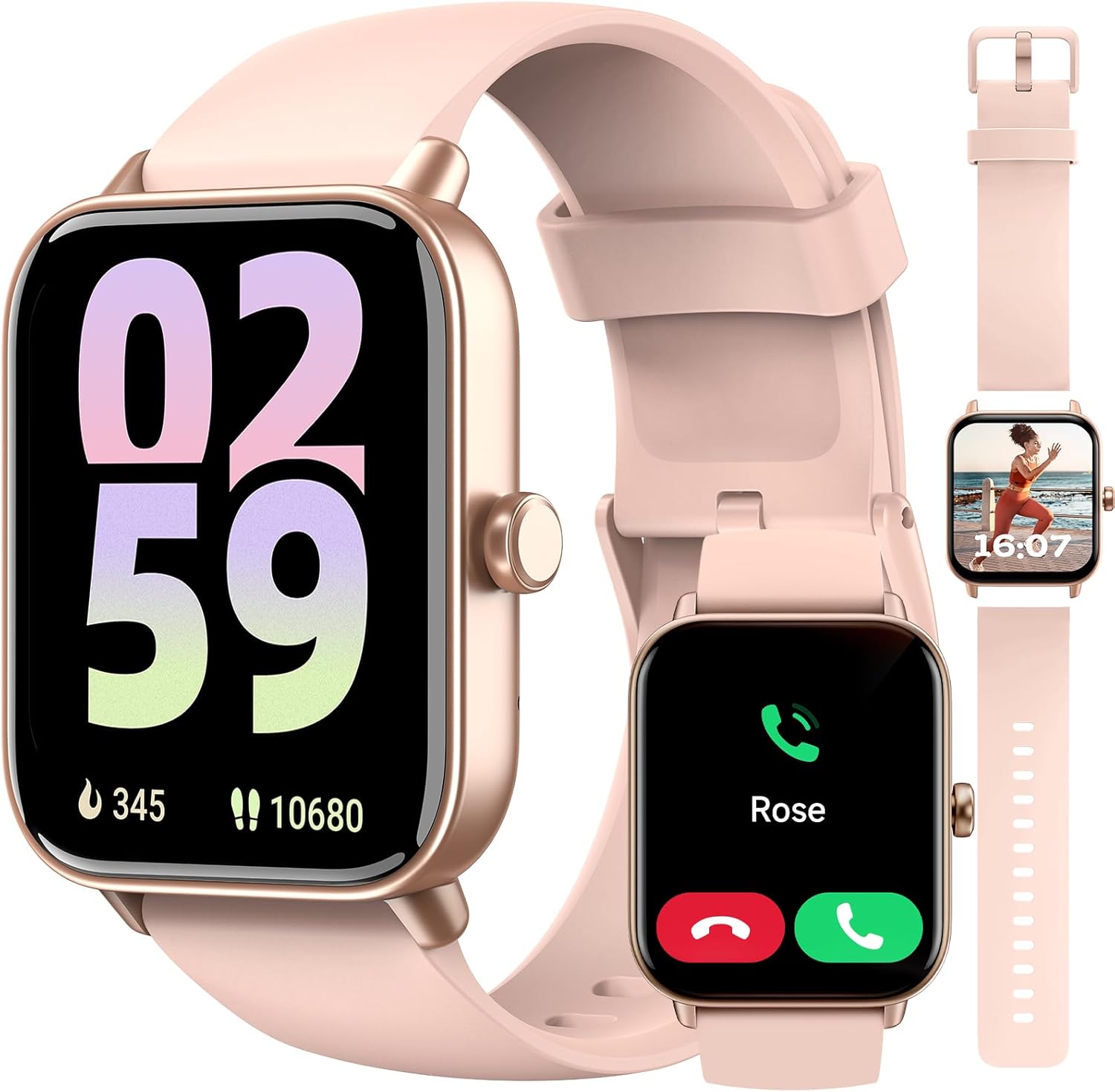 Smart Watch for Women, Android & iPhone Compatible, Fitness Watch Bluetooth Call & Receive Text, 1.8″ Smartwatch with Alexa/Heart Rate/SpO2/Sleep Monitor/Calorie Step Tracker, Waterproof 7-Day Battery Smart Watch for Women, Android & iPhone Compatible, Fitness Watch Bluetooth Call & Receive Text, 1.8″ Smartwatch with Alexa/Heart Rate/SpO2/Sleep Monitor/Calorie Step Tracker, Waterproof 7-Day Battery