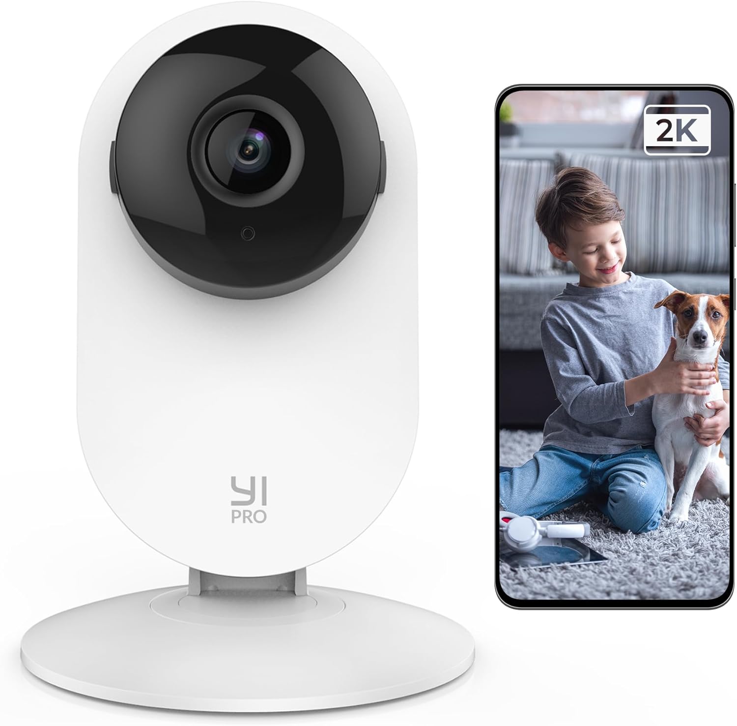 YI Pro 2K Home Security Camera, 2.4Ghz Indoor Camera with Person, Vehicle, Animal Smart Detection, Phone App for Baby, Pet, Dog Monitoring, Compatible with Alexa and Google Assistant YI Pro 2K Home Security Camera, 2.4Ghz Indoor Camera with Person, Vehicle, Animal Smart Detection, Phone App for Baby, Pet, Dog Monitoring, Compatible with Alexa and Google Assistant