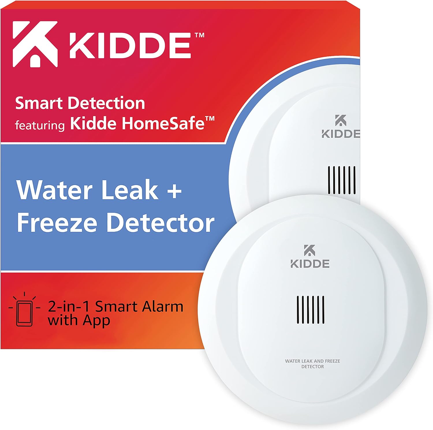 Kidde WiFi Water Leak Detector & Freeze Alarm, Alexa Device, Smart Leak Detector for Homes with App Alerts,White Kidde WiFi Water Leak Detector & Freeze Alarm, Alexa Device, Smart Leak Detector for Homes with App Alerts,White