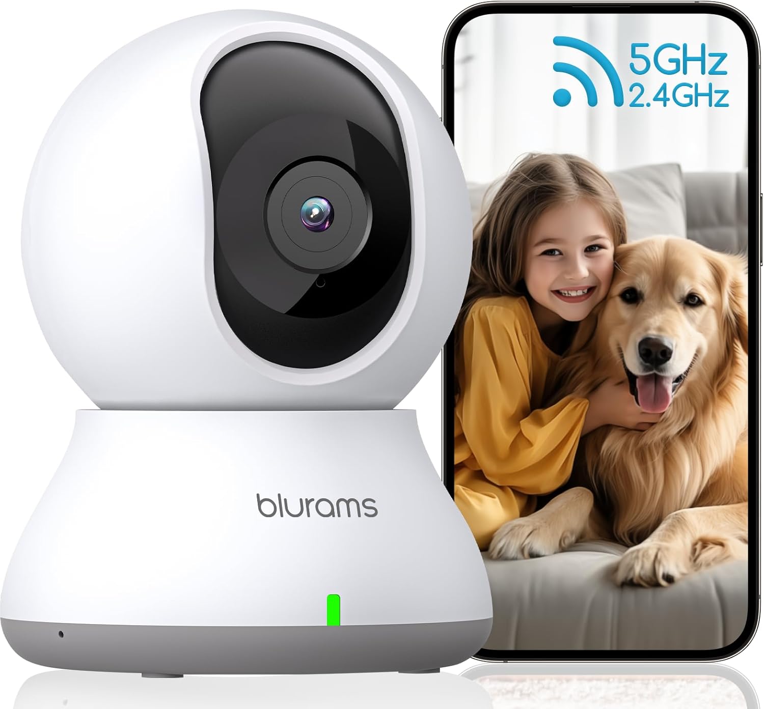 blurams Indoor Security Camera, 2K Pet Camera, 5GHz/2.4GHz Dual-Band, PTZ Dog Camera with Phone App, 360° Cameras for Home Security, 2-Way Audio, Motion Tracking, Night Vision, Siren, Cloud&SD blurams Indoor Security Camera, 2K Pet Camera, 5GHz/2.4GHz Dual-Band, PTZ Dog Camera with Phone App, 360° Cameras for Home Security, 2-Way Audio, Motion Tracking, Night Vision, Siren, Cloud&SD