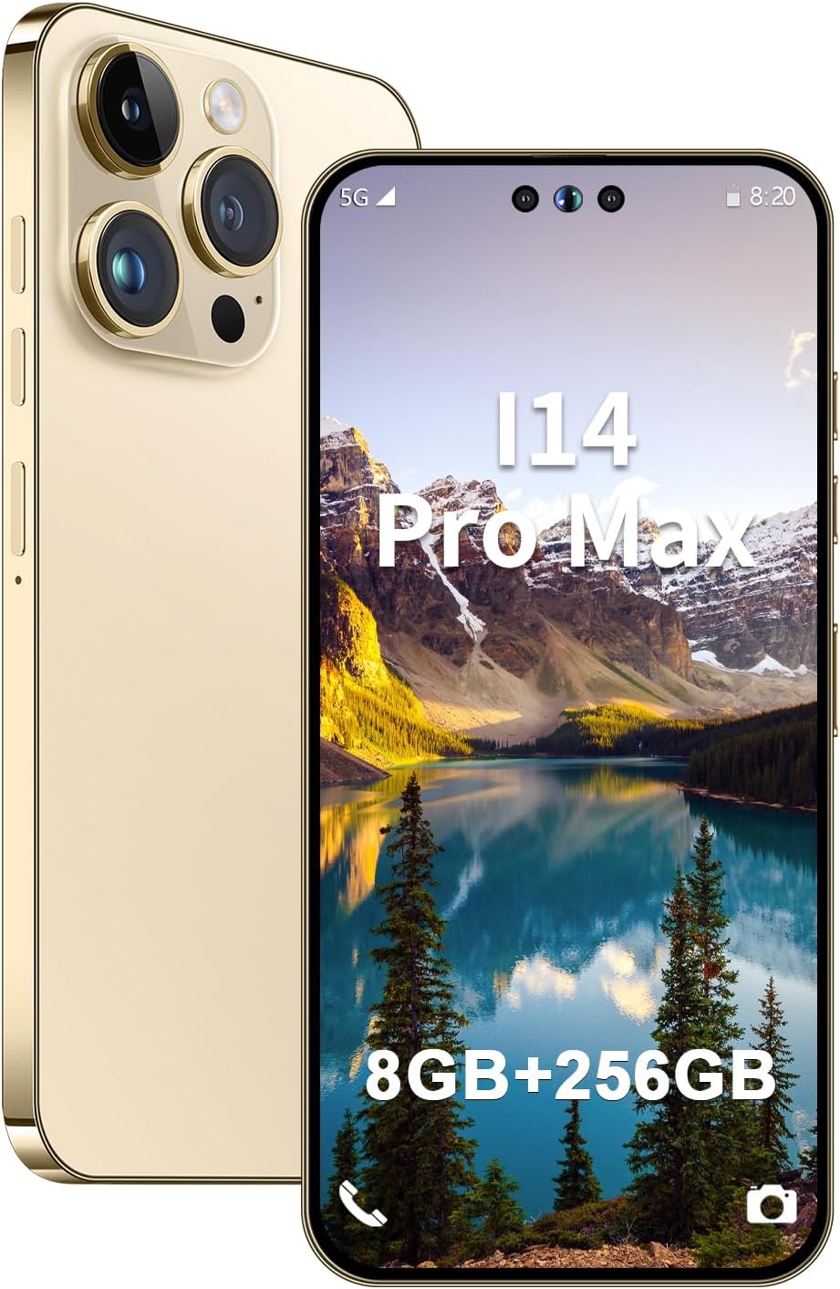 Unlocked Android Phone I14 ProMax Smartphone 8GB+256GB cell phone 24MP+50MP Camera Pixels 6000mAh Battery for Extended Standby 6.7-inch HD Screen mobile phone 4G Dual SIM Card Capability (Gold) Unlocked Android Phone I14 ProMax Smartphone 8GB+256GB cell phone 24MP+50MP Camera Pixels 6000mAh Battery for Extended Standby 6.7-inch HD Screen mobile phone 4G Dual SIM Card Capability (Gold)