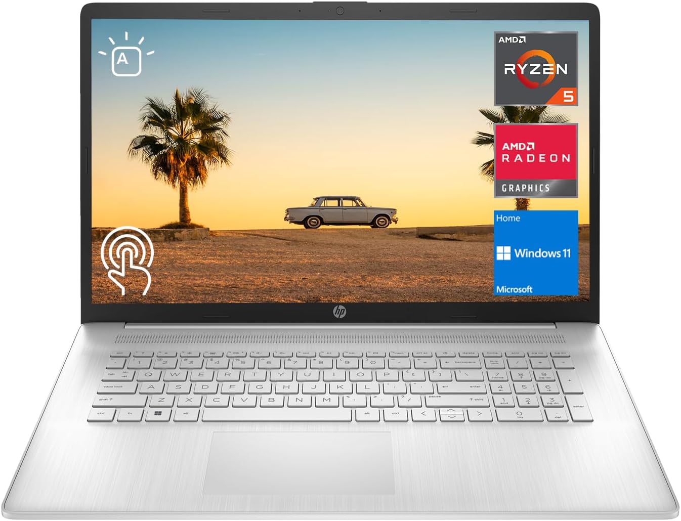 HP 2023 Newest 17 Laptop, 17.3″ HD+ Touchscreen Display, AMD Ryzen 5 7530U Processor (Beats i7-1165G7), 16GB RAM, 512GB SSD, Wi-Fi 6, HDMI, Backlit KB, Webcam, Windows 11 Home, Silver, KKE Accessories HP 2023 Newest 17 Laptop, 17.3″ HD+ Touchscreen Display, AMD Ryzen 5 7530U Processor (Beats i7-1165G7), 16GB RAM, 512GB SSD, Wi-Fi 6, HDMI, Backlit KB, Webcam, Windows 11 Home, Silver, KKE Accessories