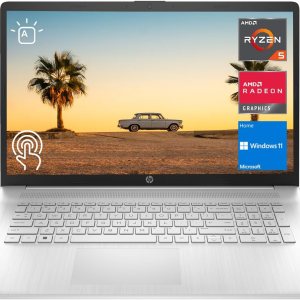 HP 2023 Newest 17 Laptop, 17.3″ HD+ Touchscreen Display, AMD Ryzen 5 7530U Processor (Beats i7-1165G7), 16GB RAM, 512GB SSD, Wi-Fi 6, HDMI, Backlit KB, Webcam, Windows 11 Home, Silver, KKE Accessories